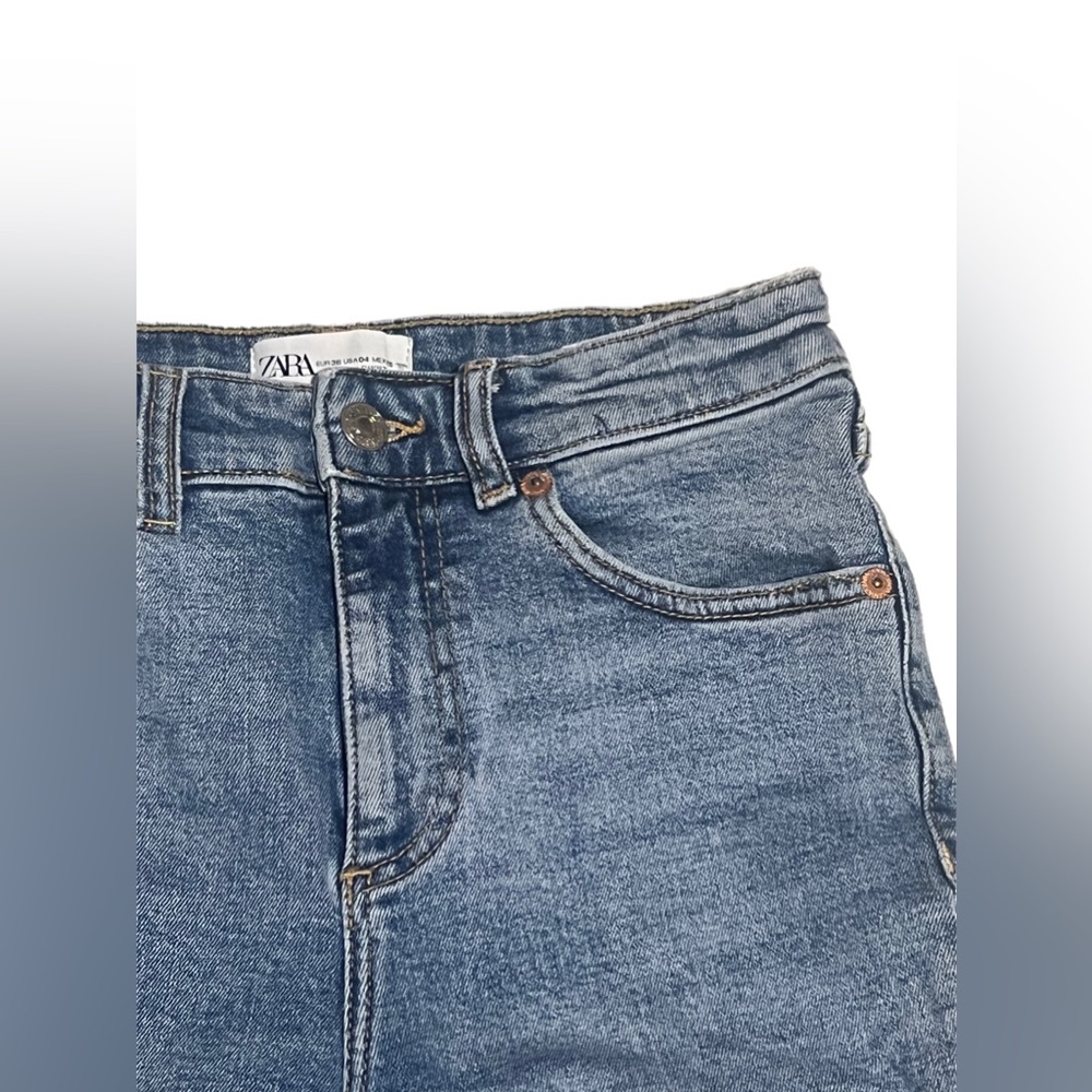 Zara Boot Cut Blue Jeans Denim Stretchy Size 4